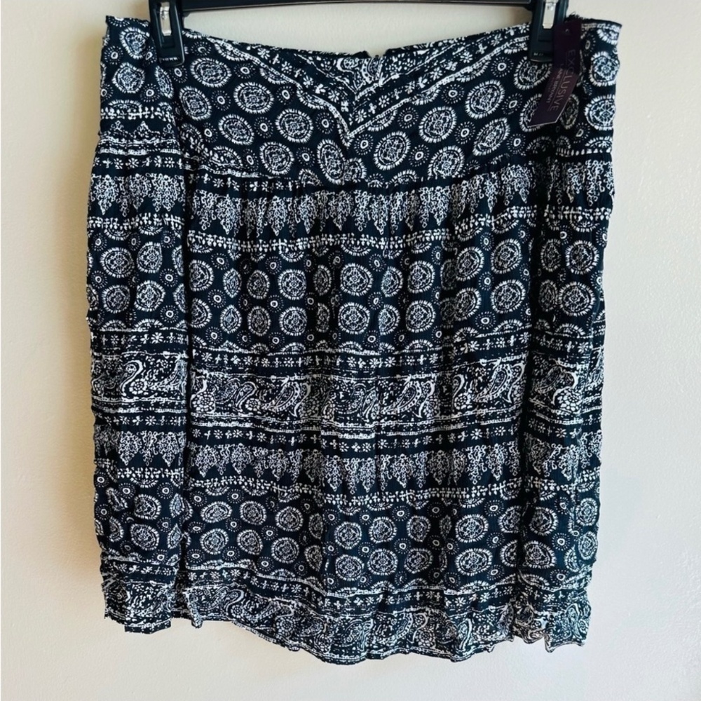 Lane Bryant Black and White Mini Skirt